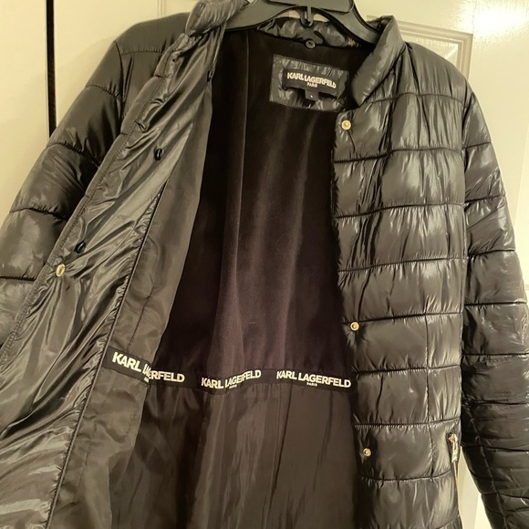 Karl Lagerfeld maxi long puffer coat with faux fur - Picture 5 of 8